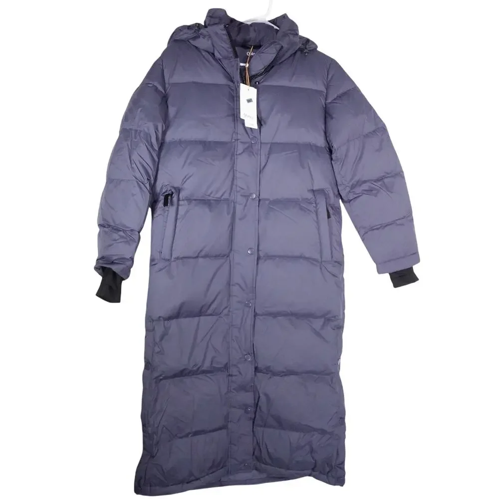 New Imperfect Quince Womens XS Responsible Down Long Puffer Coat Storm Blue $200